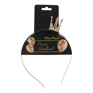 Mini Gold Metal Crown Headband with Diamantes