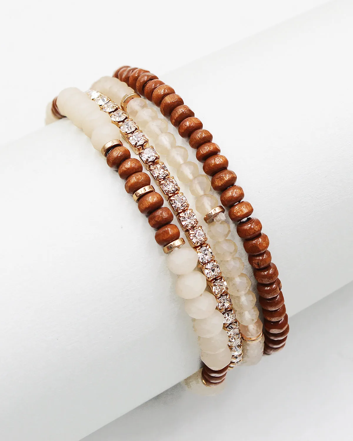 Mixed Bead Stretch Multiple Layered Bracelet