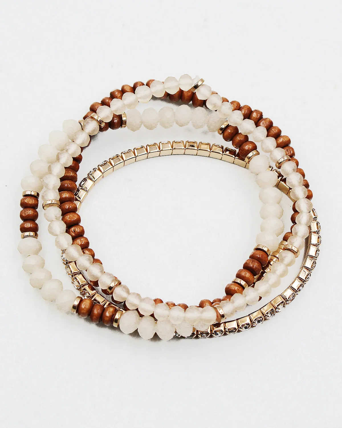 Mixed Bead Stretch Multiple Layered Bracelet