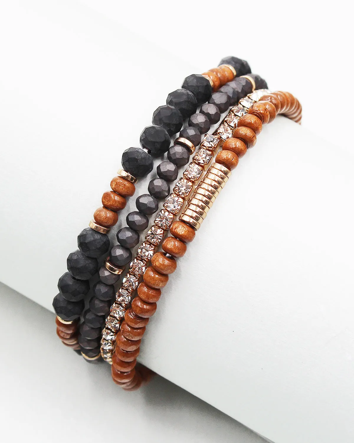 Mixed Bead Stretch Multiple Layered Bracelet