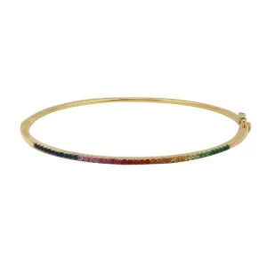 Multi Sapphire Rainbow Bangle