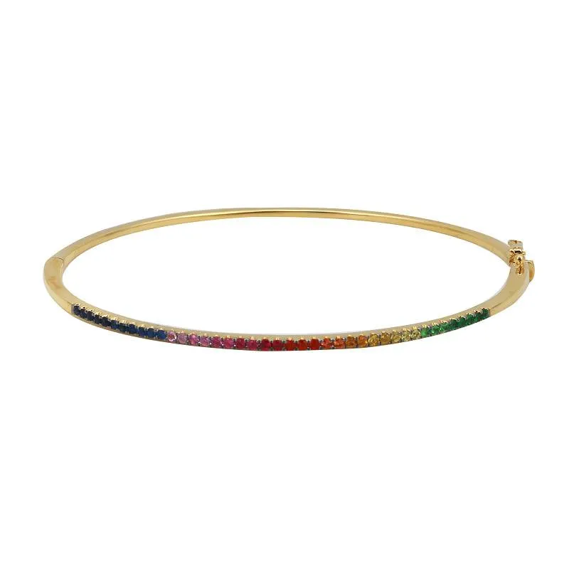 Multi Sapphire Rainbow Bangle