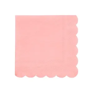 Neon Coral Small Napkins, Set of 20 Meri Meri Beautiful Basics Small Neon Coral Napkins