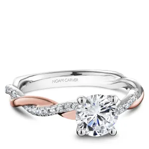 Noam Carver Engagement Ring White & Rose 14k Gold With 34 RD TCW 0.15ct