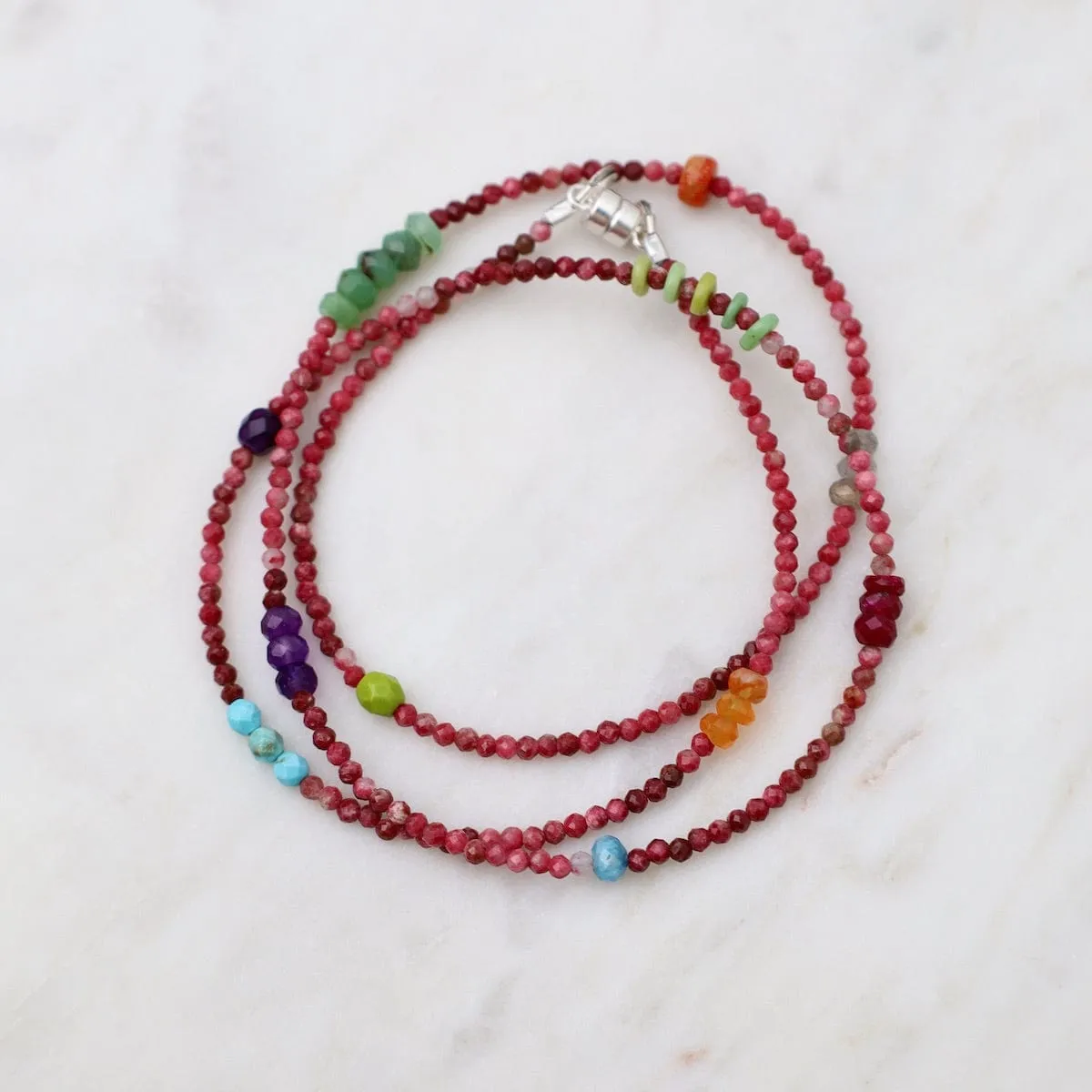 Norwegian Thulite Wrap Bracelet
