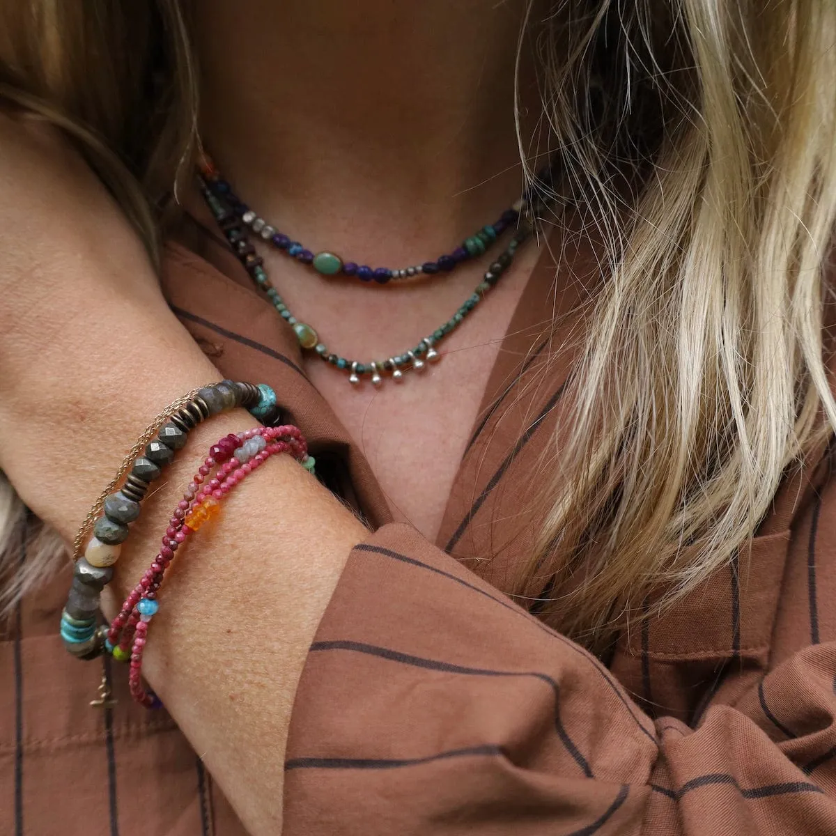 Norwegian Thulite Wrap Bracelet