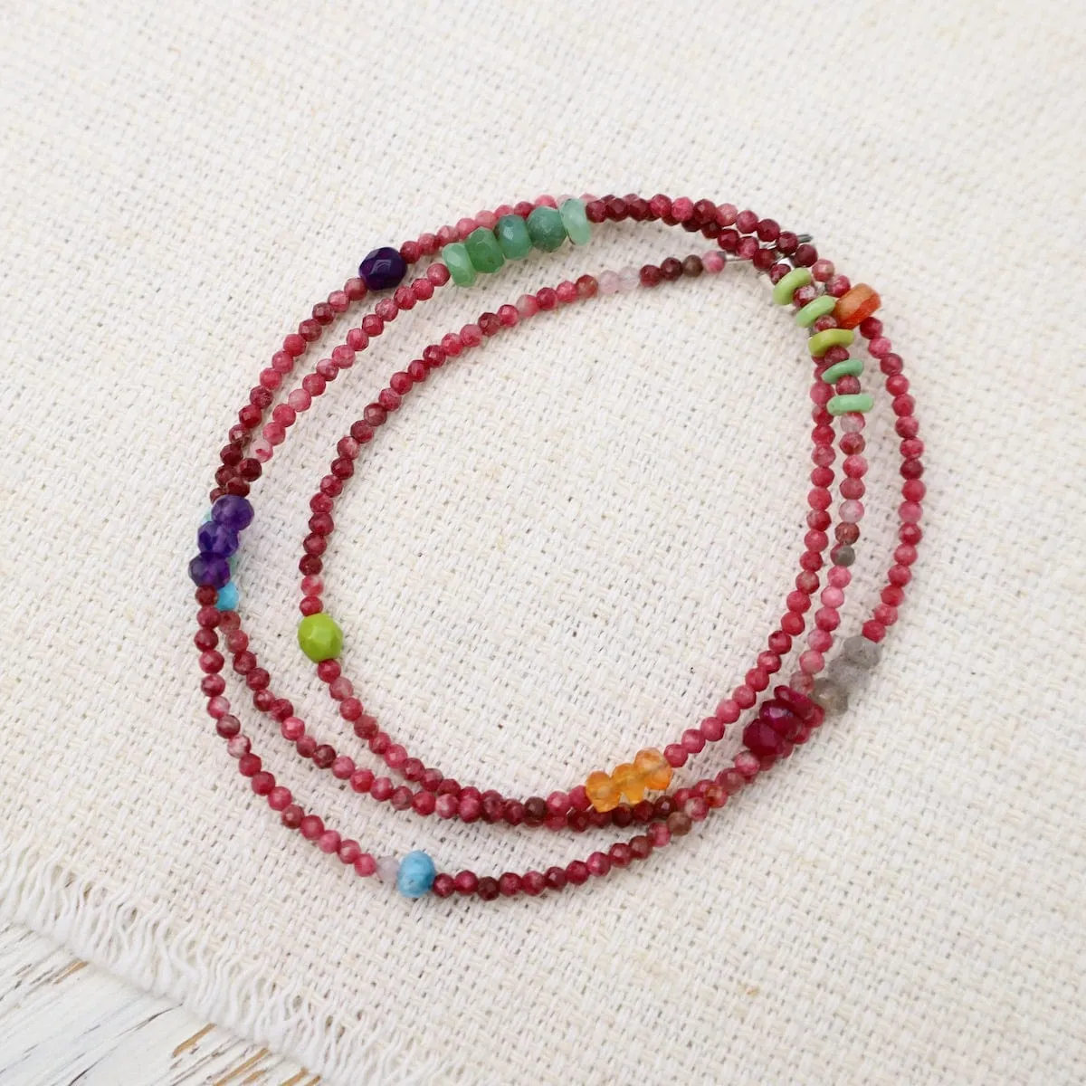 Norwegian Thulite Wrap Bracelet