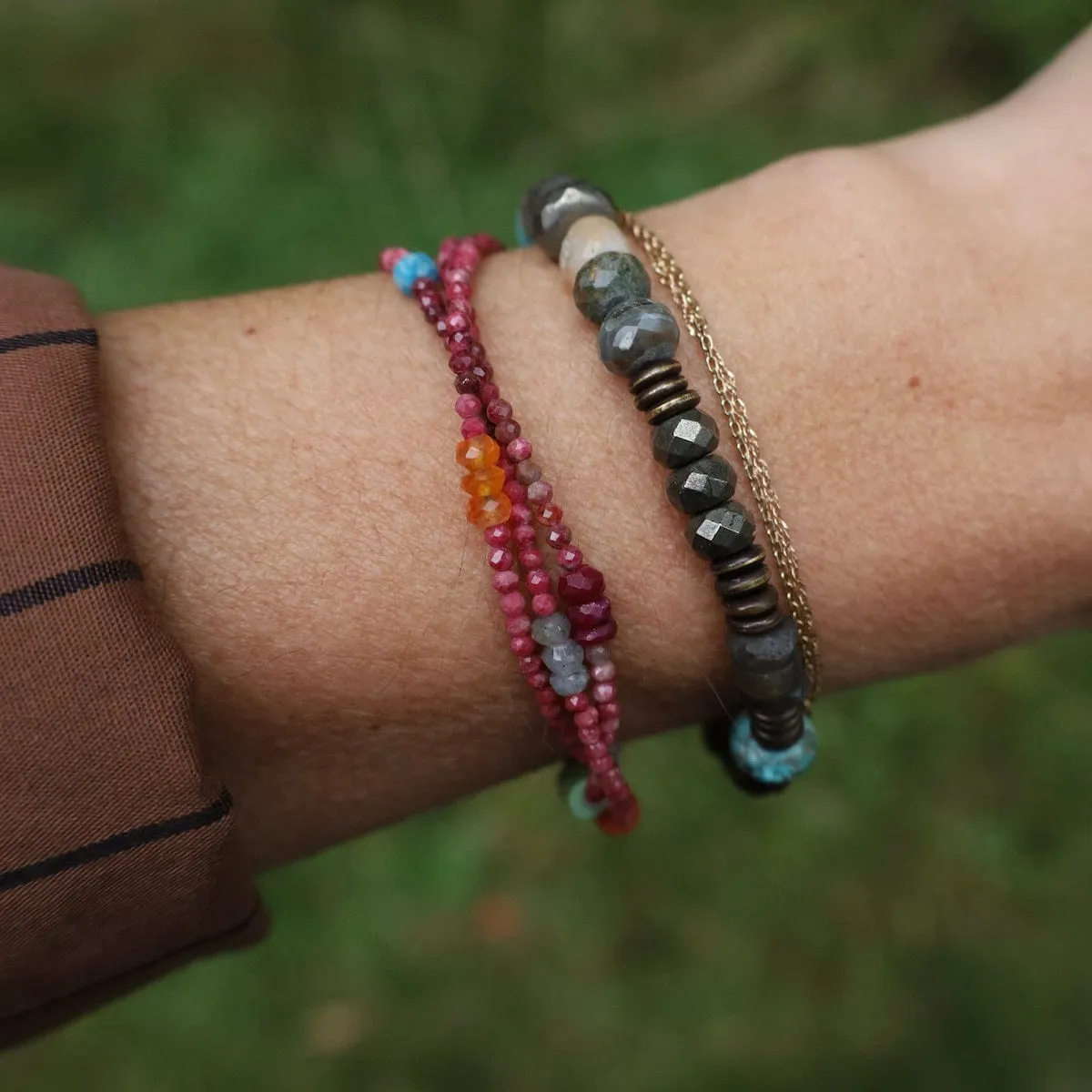 Norwegian Thulite Wrap Bracelet
