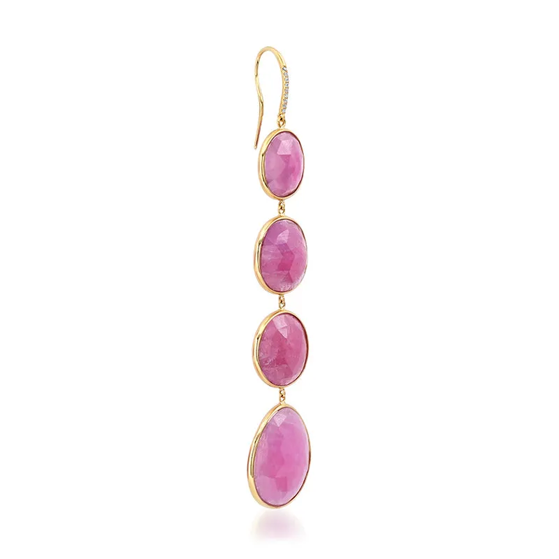 One-of-a-Kind Rustic Pink Sapphire Earrings