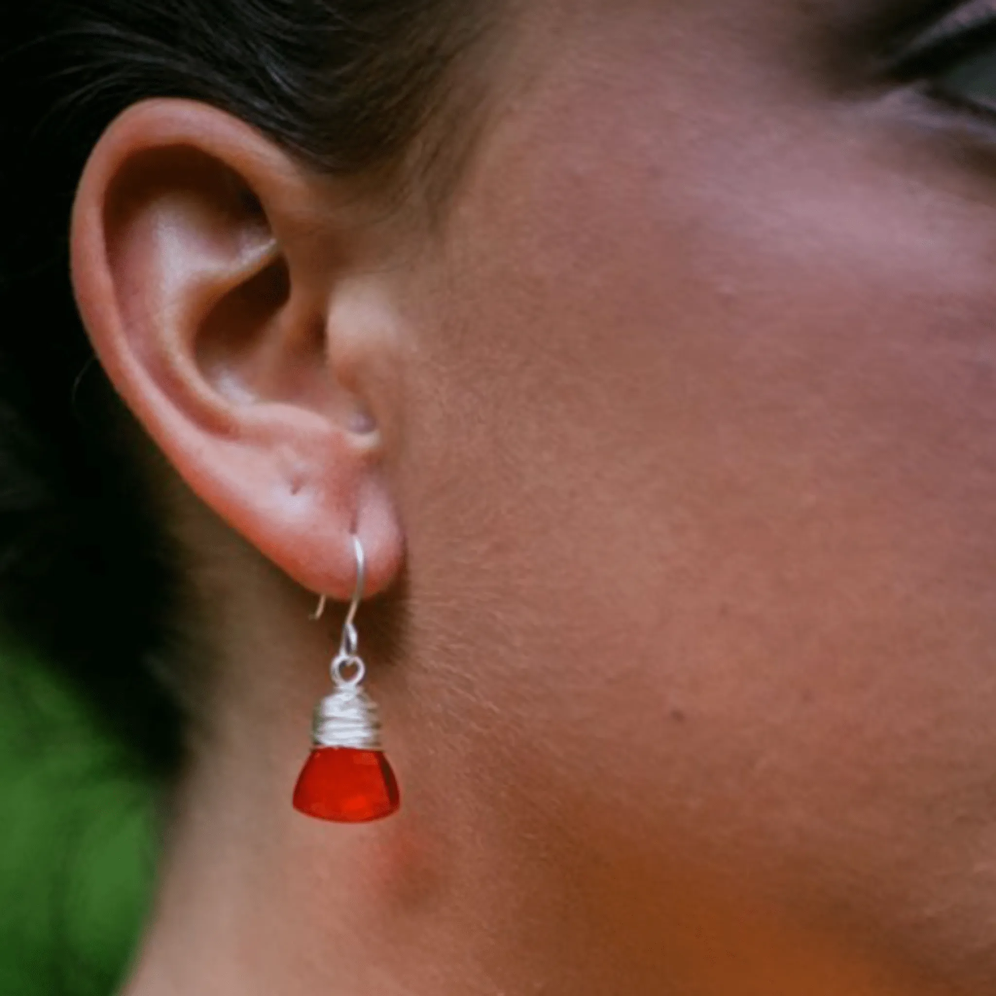 Orange Quartz Earrings