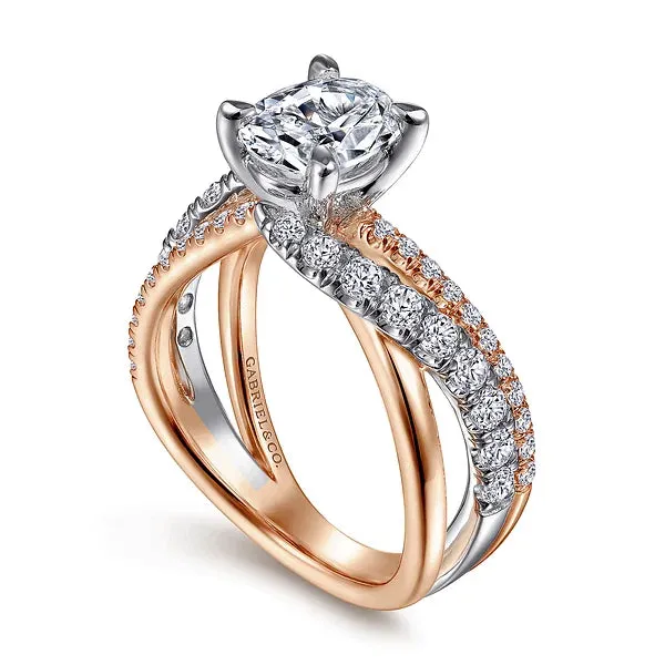 Oval Free Form Diamond Engagement Ring Mounting