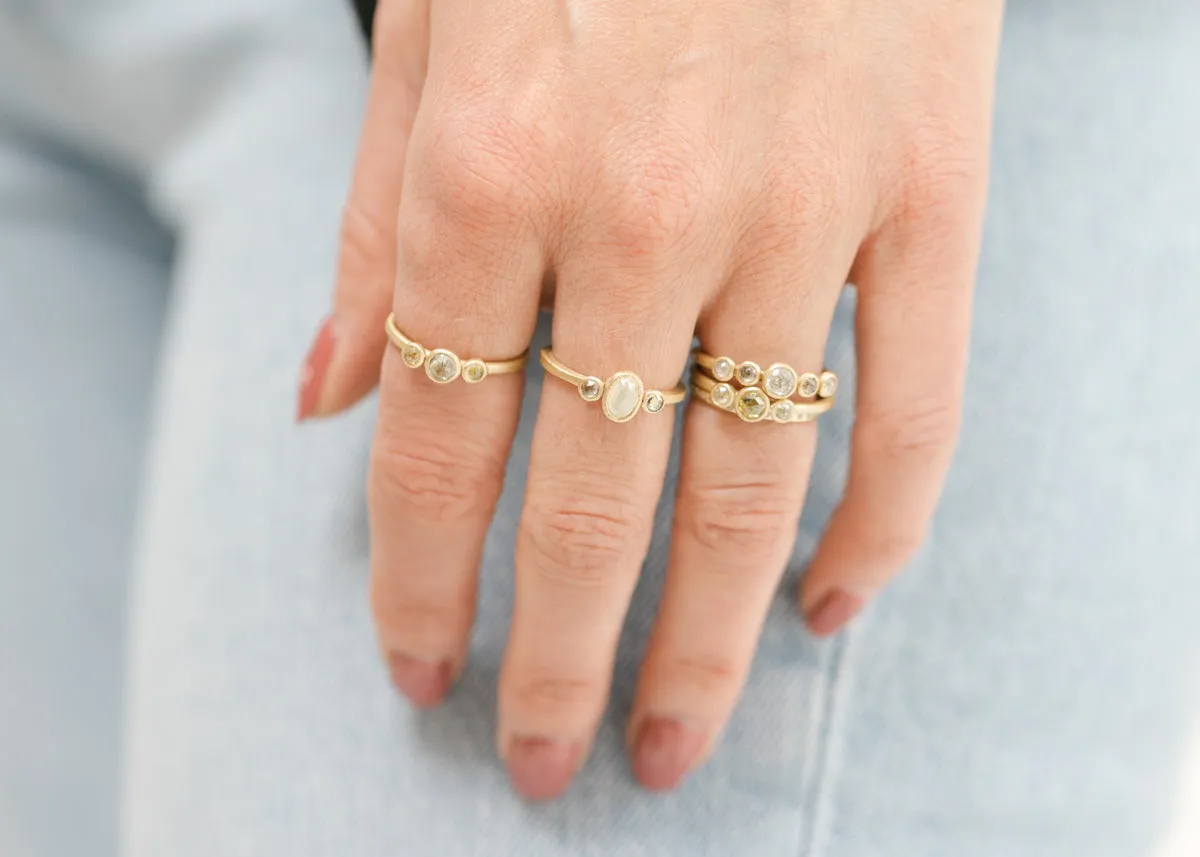 Oval Moonfire Diamond Ring - 18ky   Diamonds