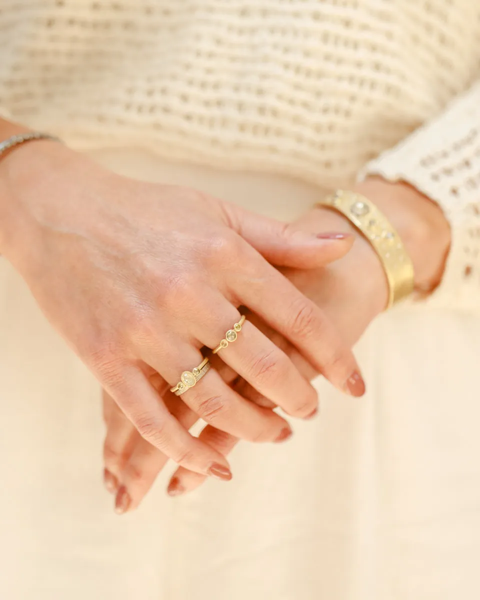 Oval Moonfire Diamond Ring - 18ky   Diamonds