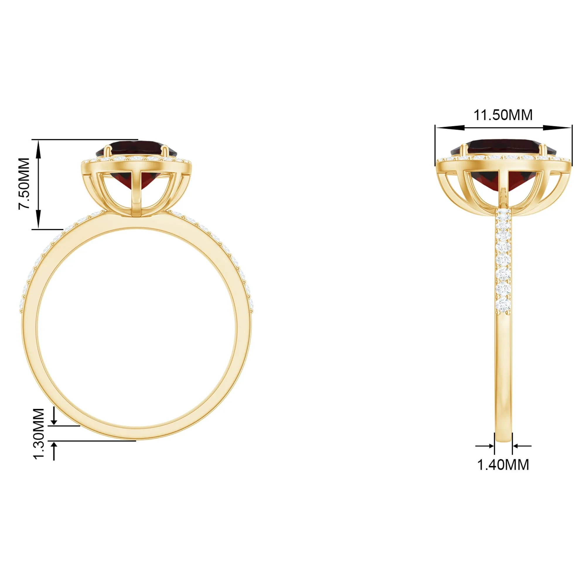 Oval Shape Garnet and Diamond Halo Engagement Ring
