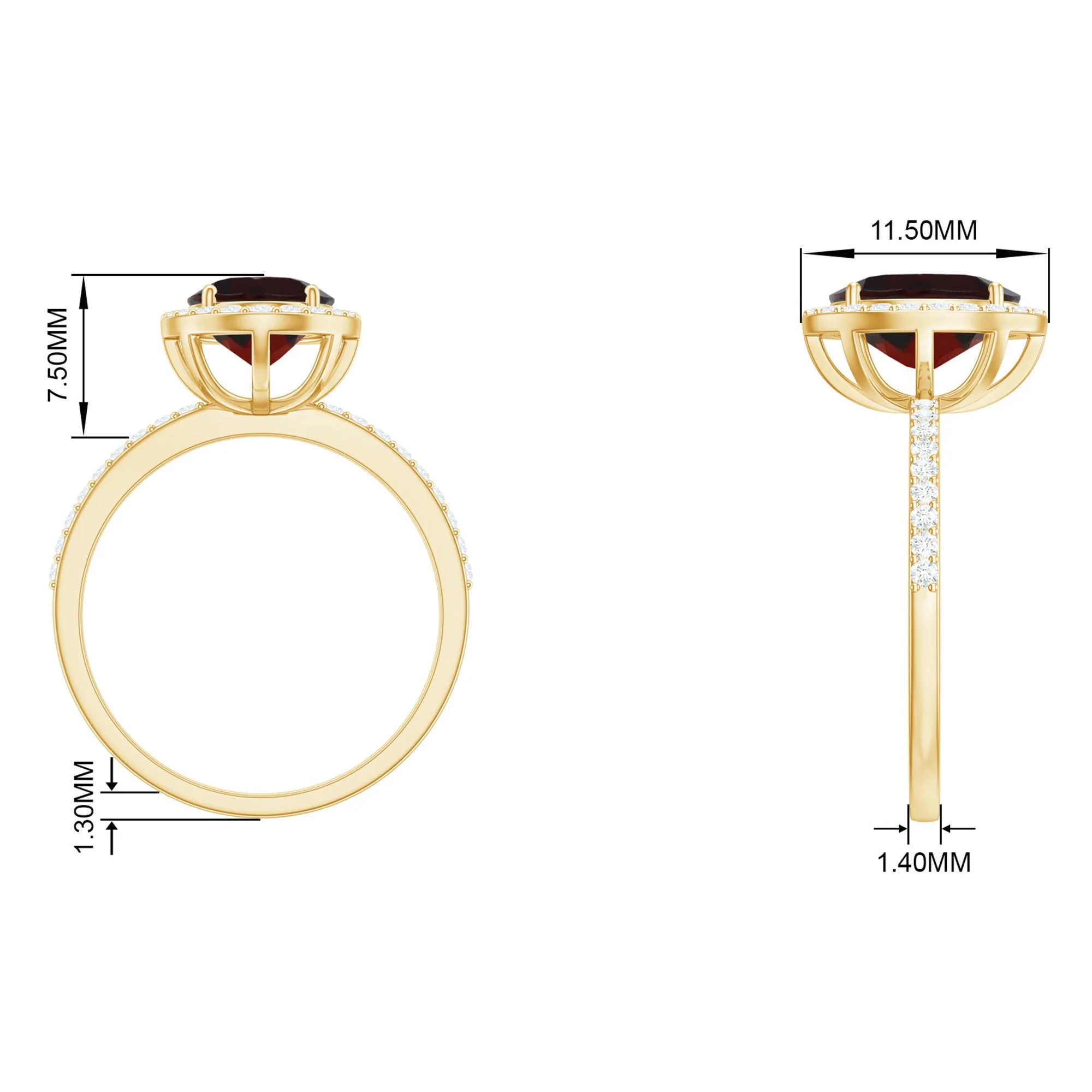Oval Shape Garnet and Diamond Halo Engagement Ring