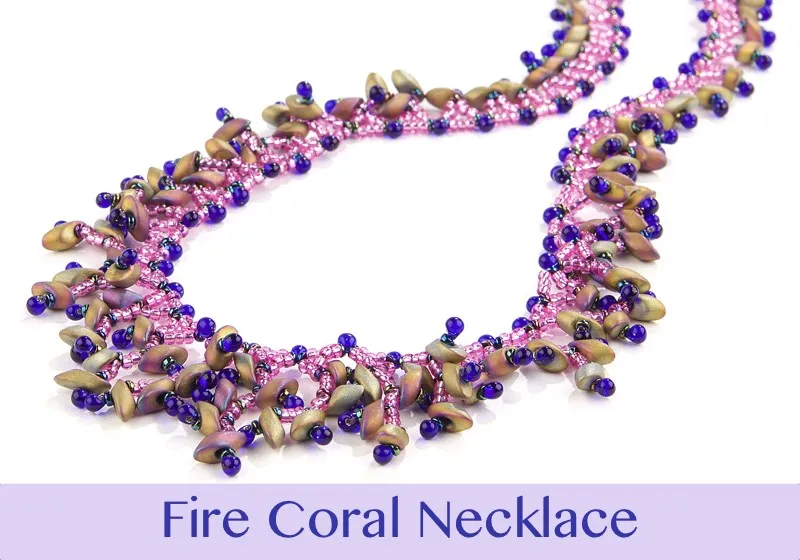 #PDF-473 Fire Coral Necklace