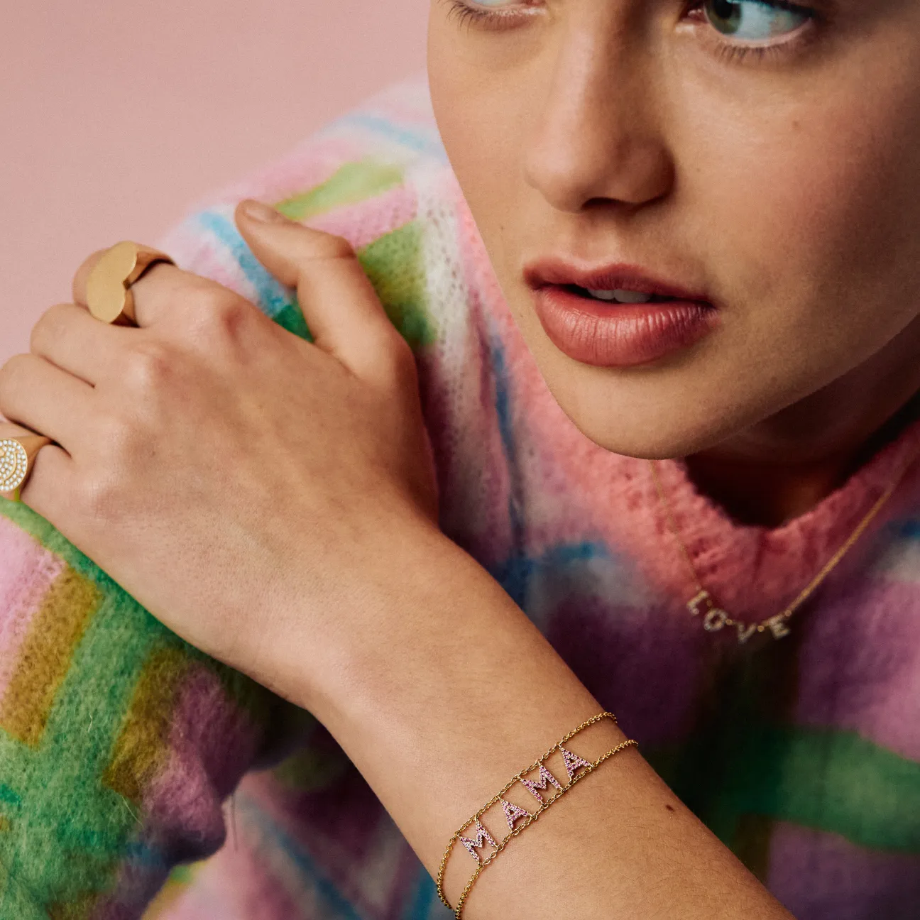 Pink Sapphire 'Mama' Say Something Bracelet