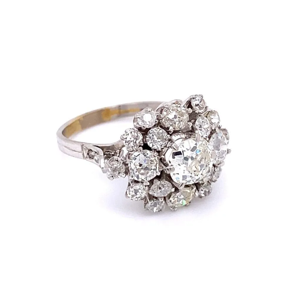 Platinum Art Deco Ring with Old Cushion Diamond at Regard Jewelry in Austin, Texas