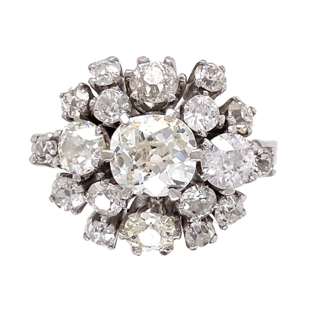 Platinum Art Deco Ring with Old Cushion Diamond at Regard Jewelry in Austin, Texas