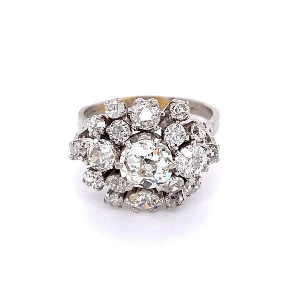 Platinum Art Deco Ring with Old Cushion Diamond at Regard Jewelry in Austin, Texas
