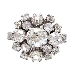 Platinum Art Deco Ring with Old Cushion Diamond at Regard Jewelry in Austin, Texas