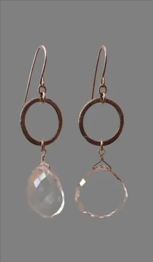 Pom Jewelry Clear Quartz Earrings in Sterling Silver