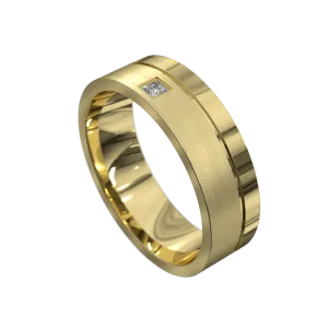 Princess Cut Diamond Matt & Polished Flat Ring