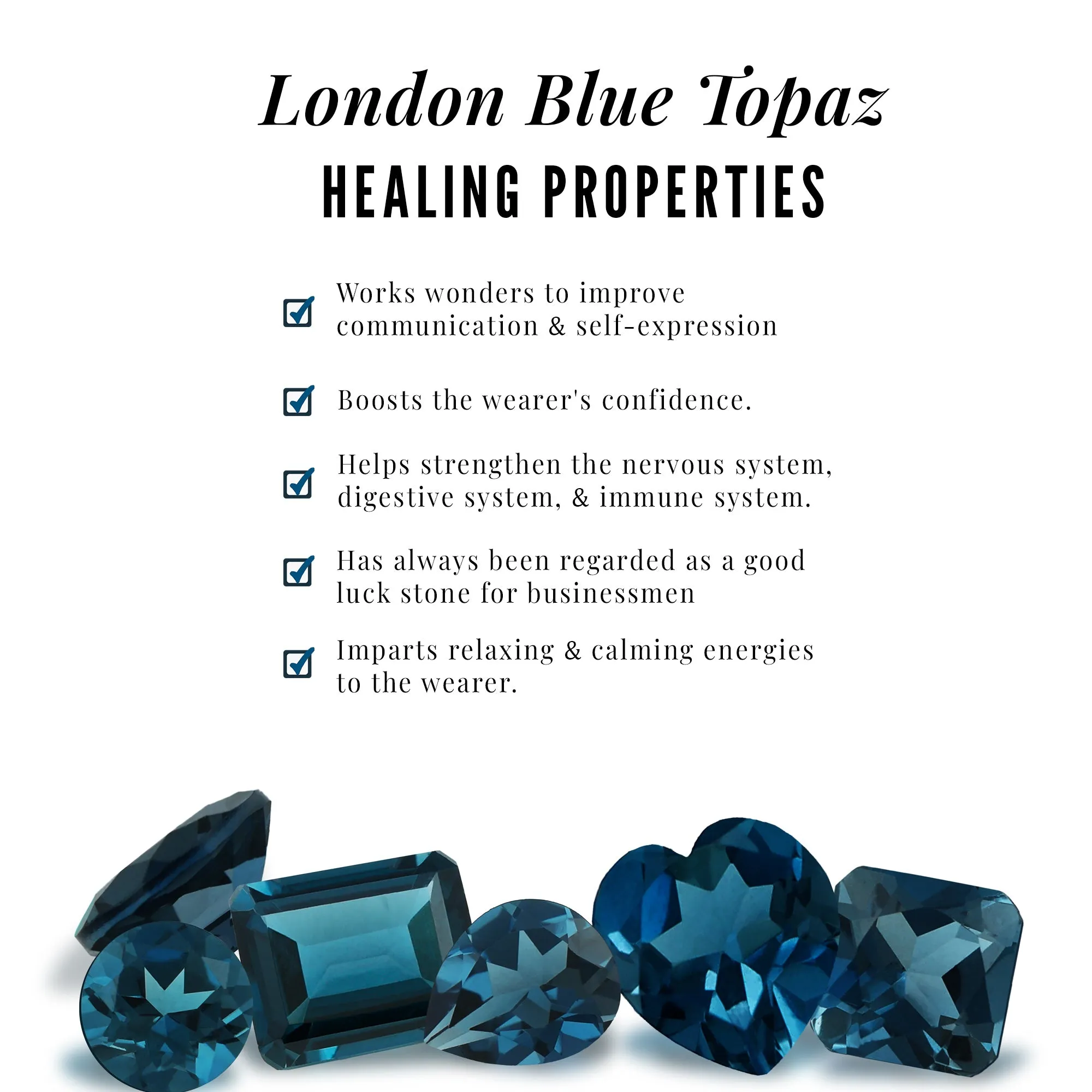 Real London Blue Topaz Heart Ring Set with Diamond