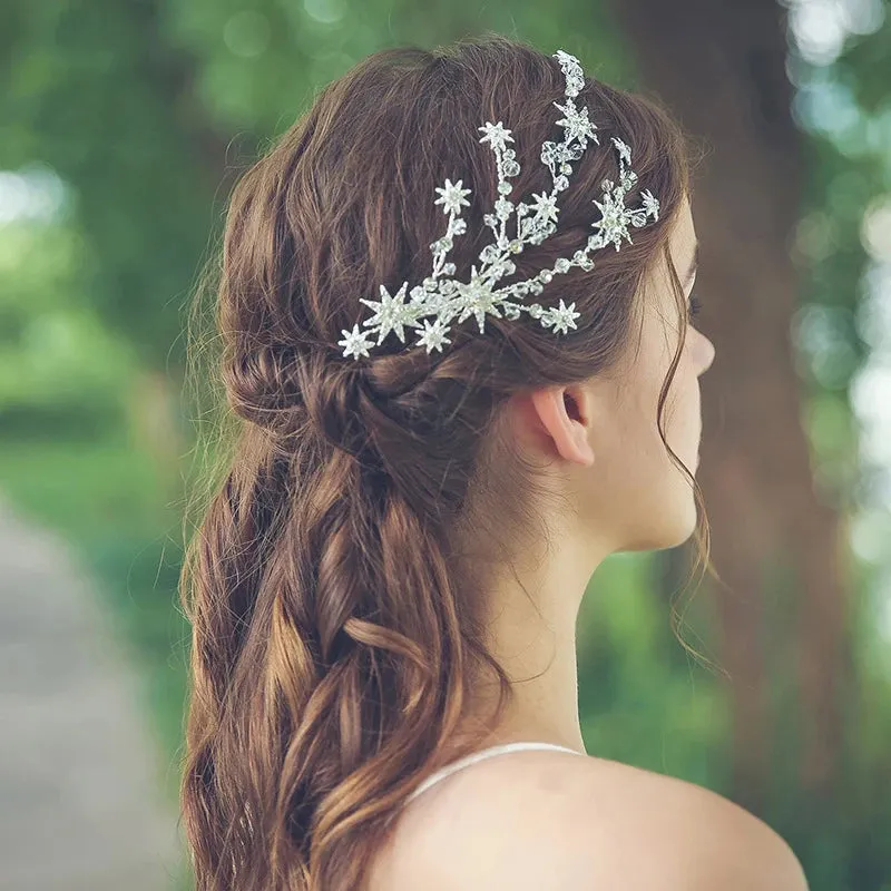 Rhinestone Clip Headband Bridal Hair Accessories Tiara Headband