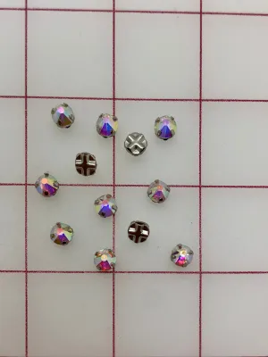 Rhinestones - 30SS Czech Bright-Cut Rose Montees Crystal AB 12-Pack