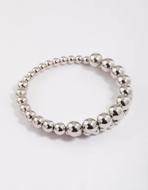 Rhodium Chunky Beaded Bracelet