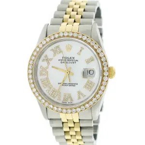 Rolex Datejust 2-Tone 36mm Jubilee Watch w/MOP Roman Diamond Dial  TFJ-142508179