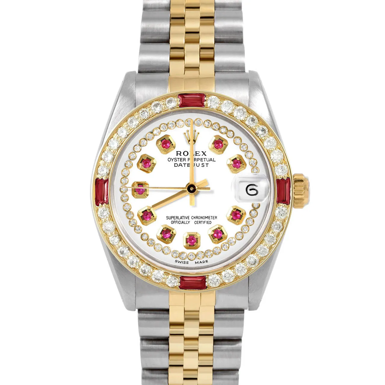 Rolex Datejust 31mm | 6827-TT-WHT-STRR-4RBY-JBL