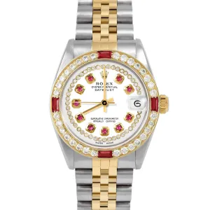 Rolex Datejust 31mm | 6827-TT-WHT-STRR-4RBY-JBL