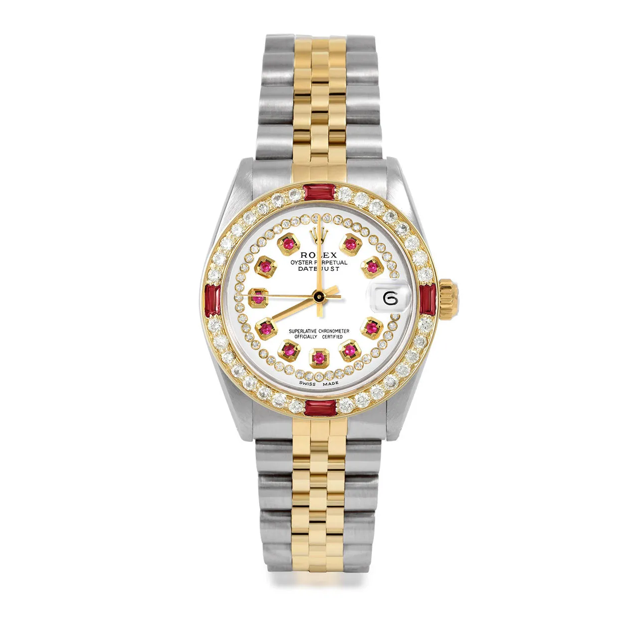 Rolex Datejust 31mm | 6827-TT-WHT-STRR-4RBY-JBL