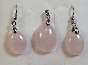Rose Quartz Sterling Silver Set