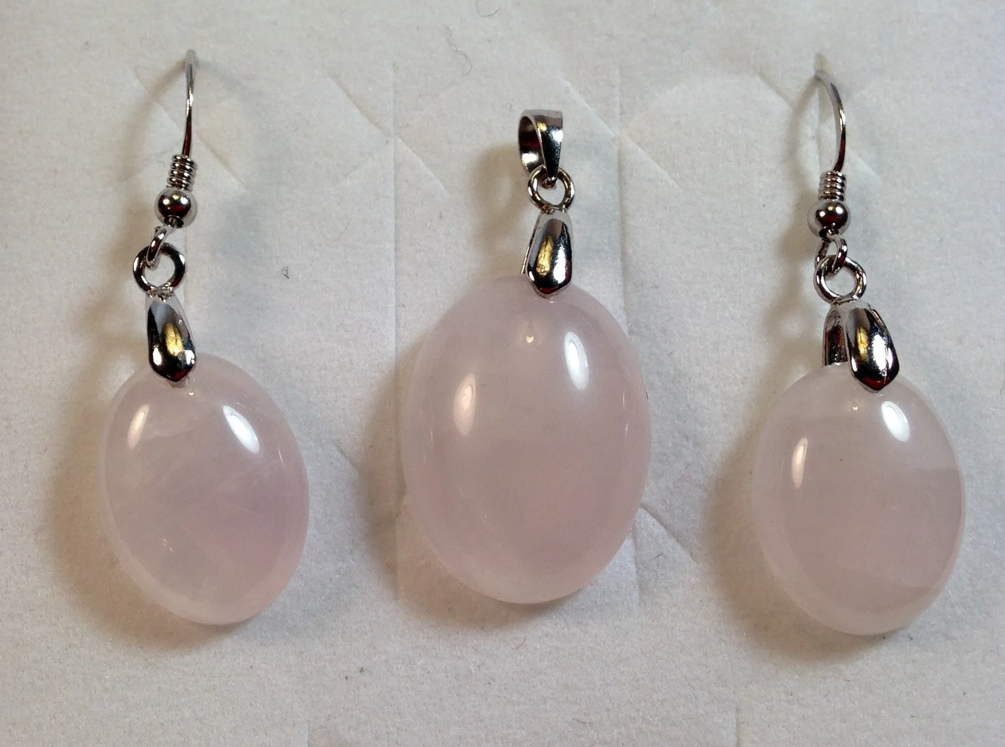 Rose Quartz Sterling Silver Set