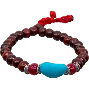 Rosewood and Turquoise Mala Bracelet