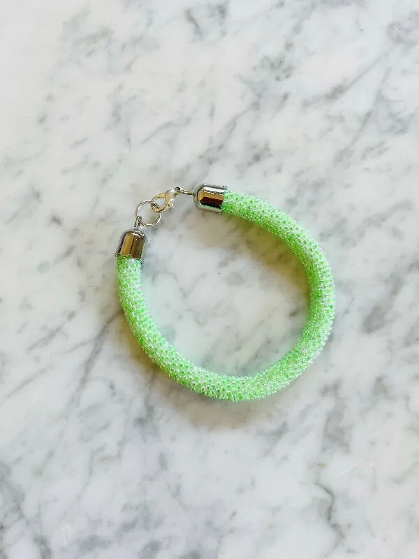 Roudainasart Handmade Beaded Rope Bracelet Lime