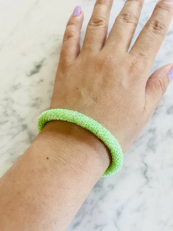Roudainasart Handmade Beaded Rope Bracelet Lime