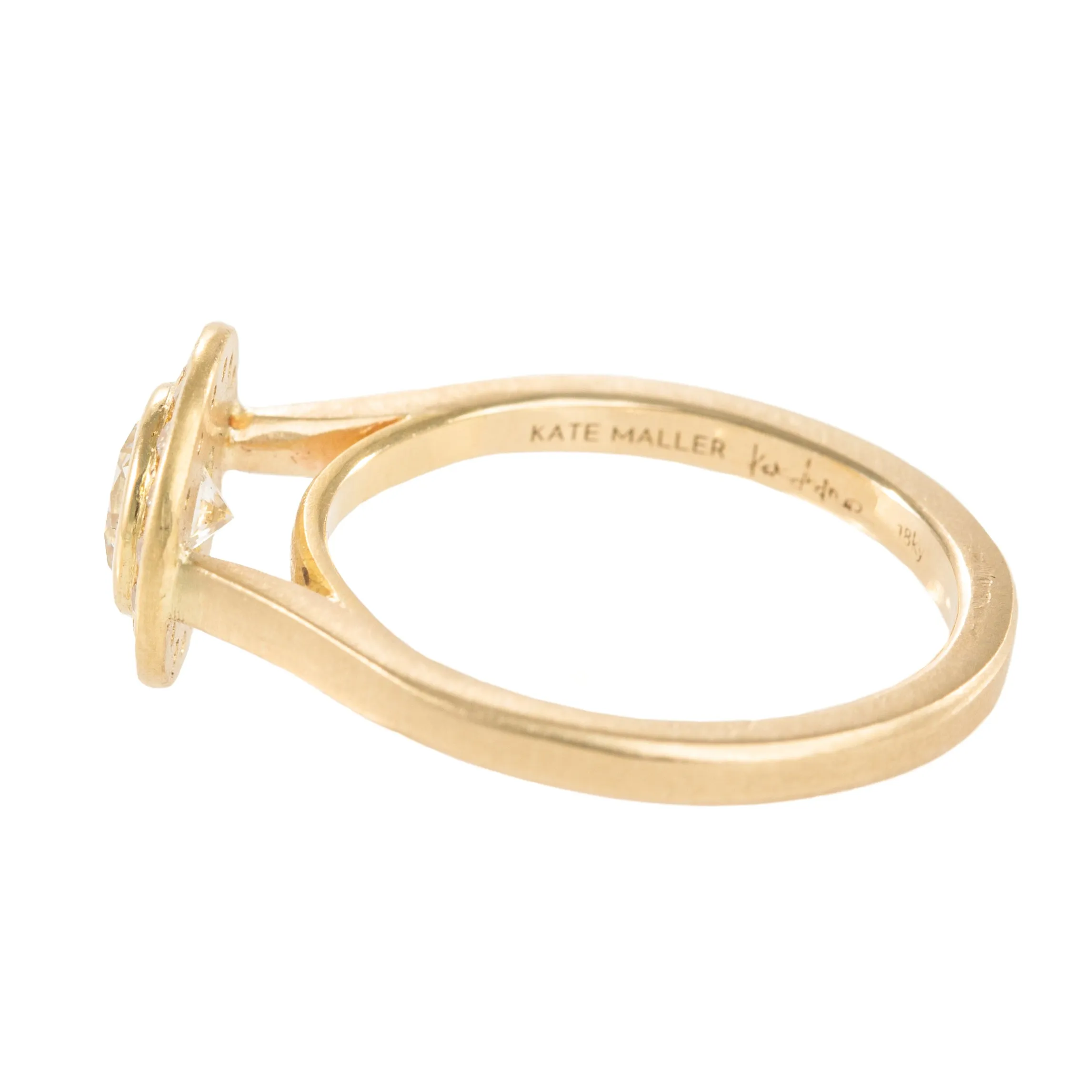 Round Diamond Channel Halo Ring - 18ky Gold   VS Diamonds