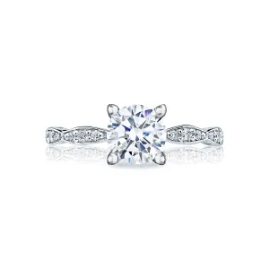 Round Sculpted Crescent Marquise Shape Engagement Ring