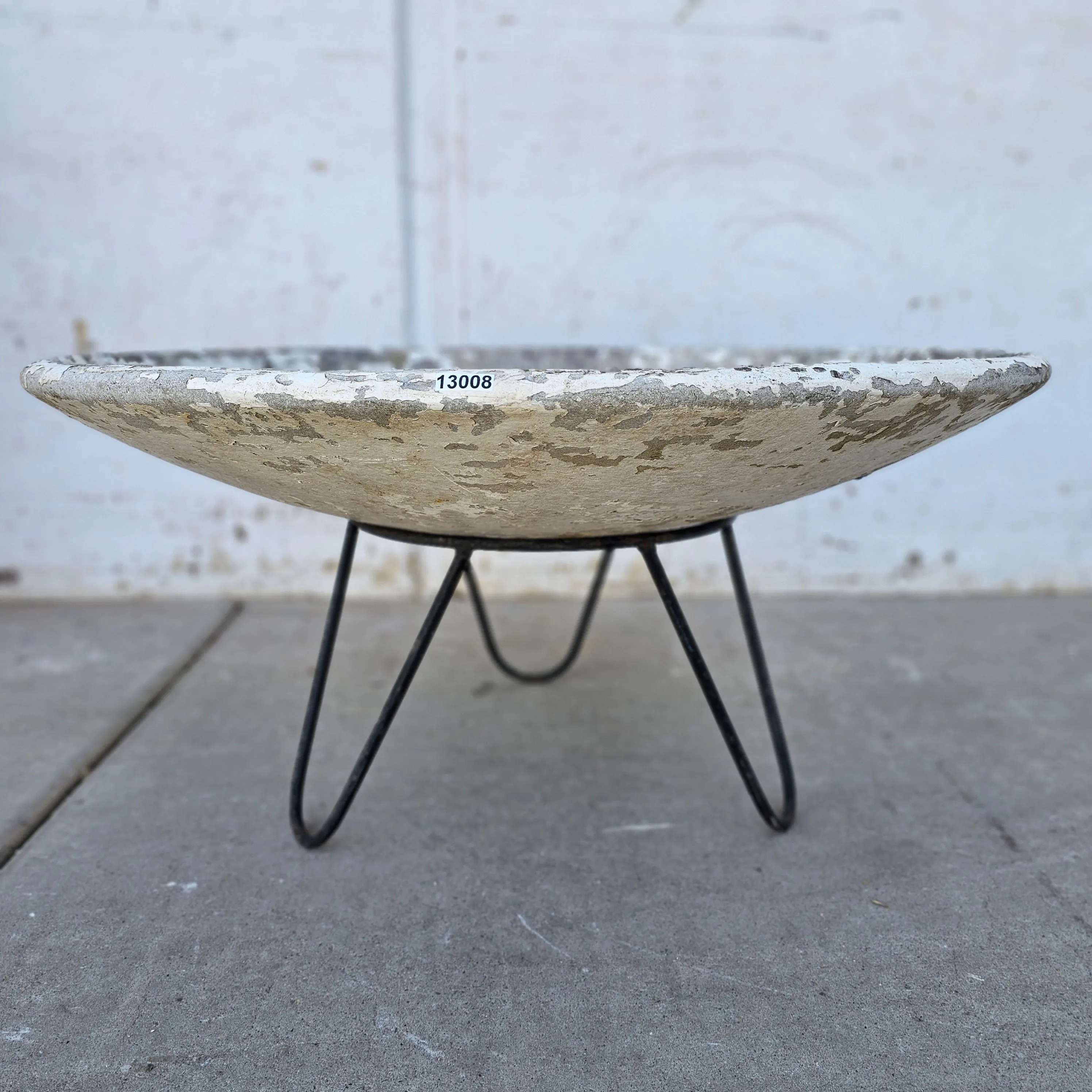 Round Willy Guhl Bowl Planter on Hairpin Base