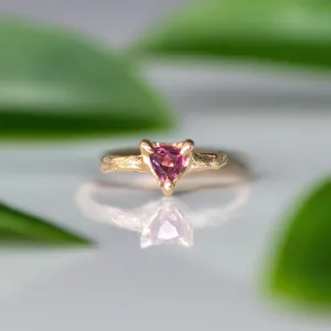 Rubellite Tourmaline engagement ring in Solid 14k  Gold