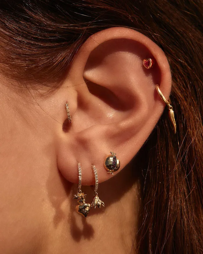 Ruby Pomegranate Stud