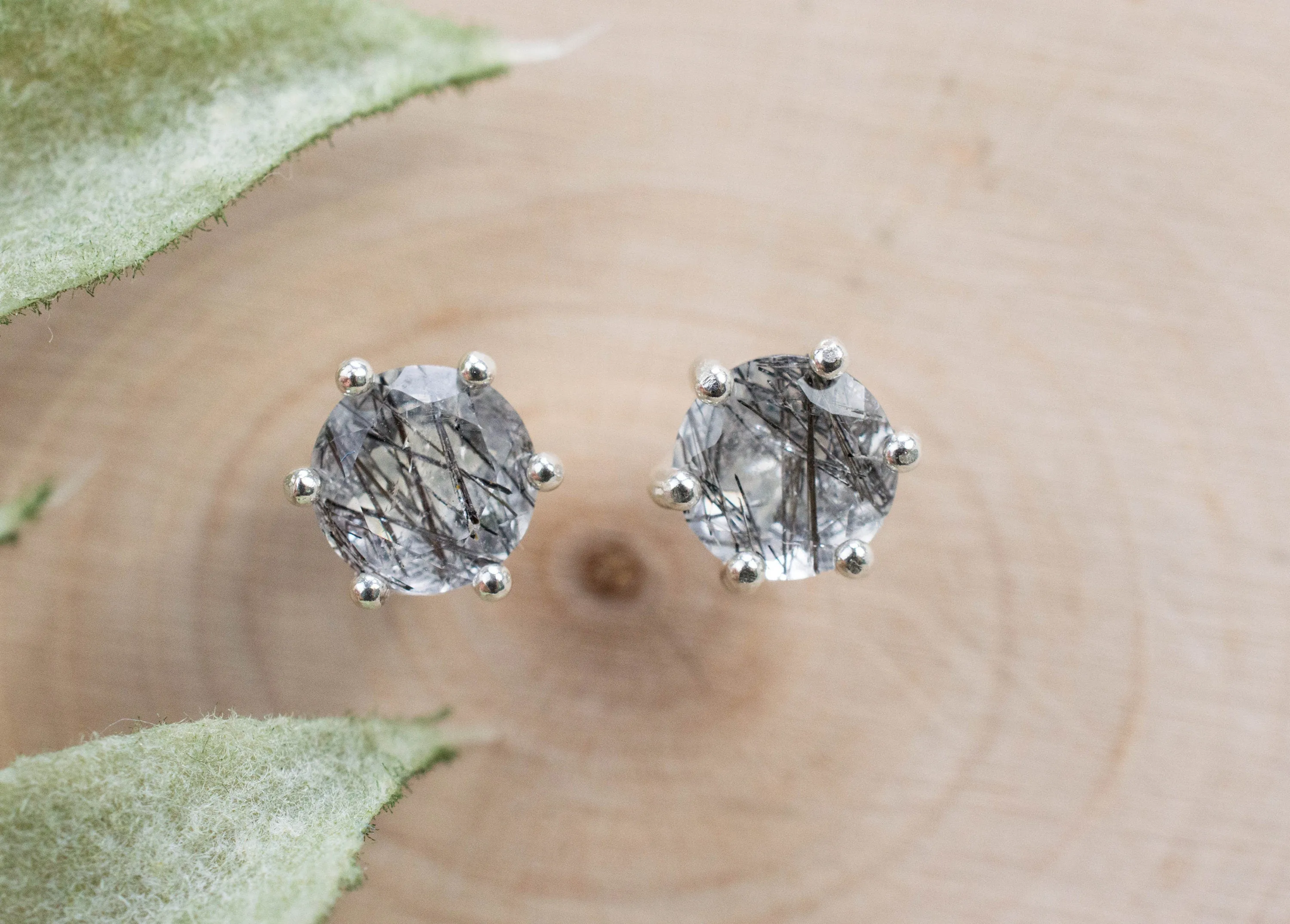 Rutilated Quartz Earrings; Genuine Untreated Brazil Quartz