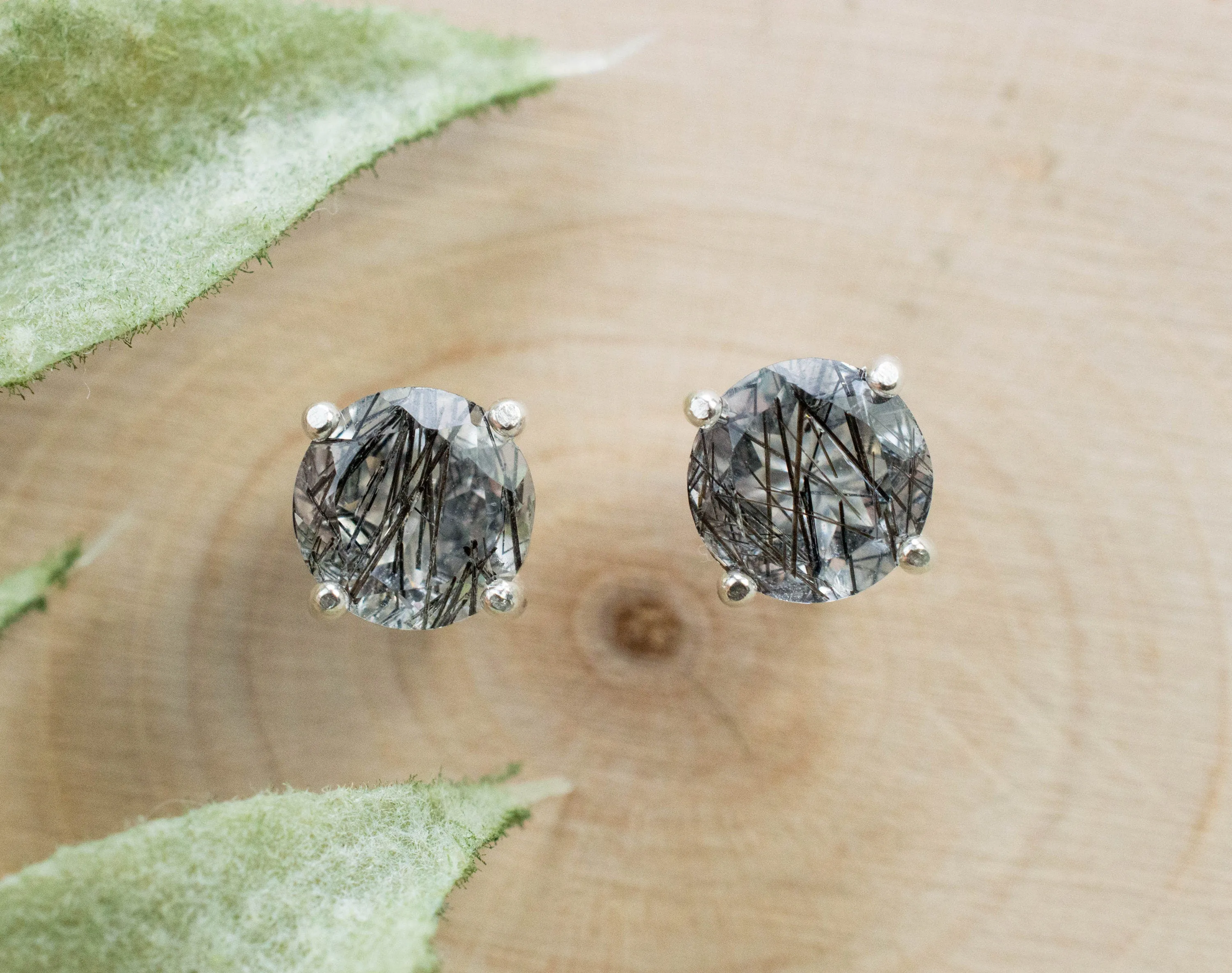 Rutilated Quartz Earrings; Genuine Untreated Brazil Quartz