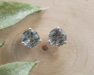 Rutilated Quartz Earrings; Genuine Untreated Brazil Quartz