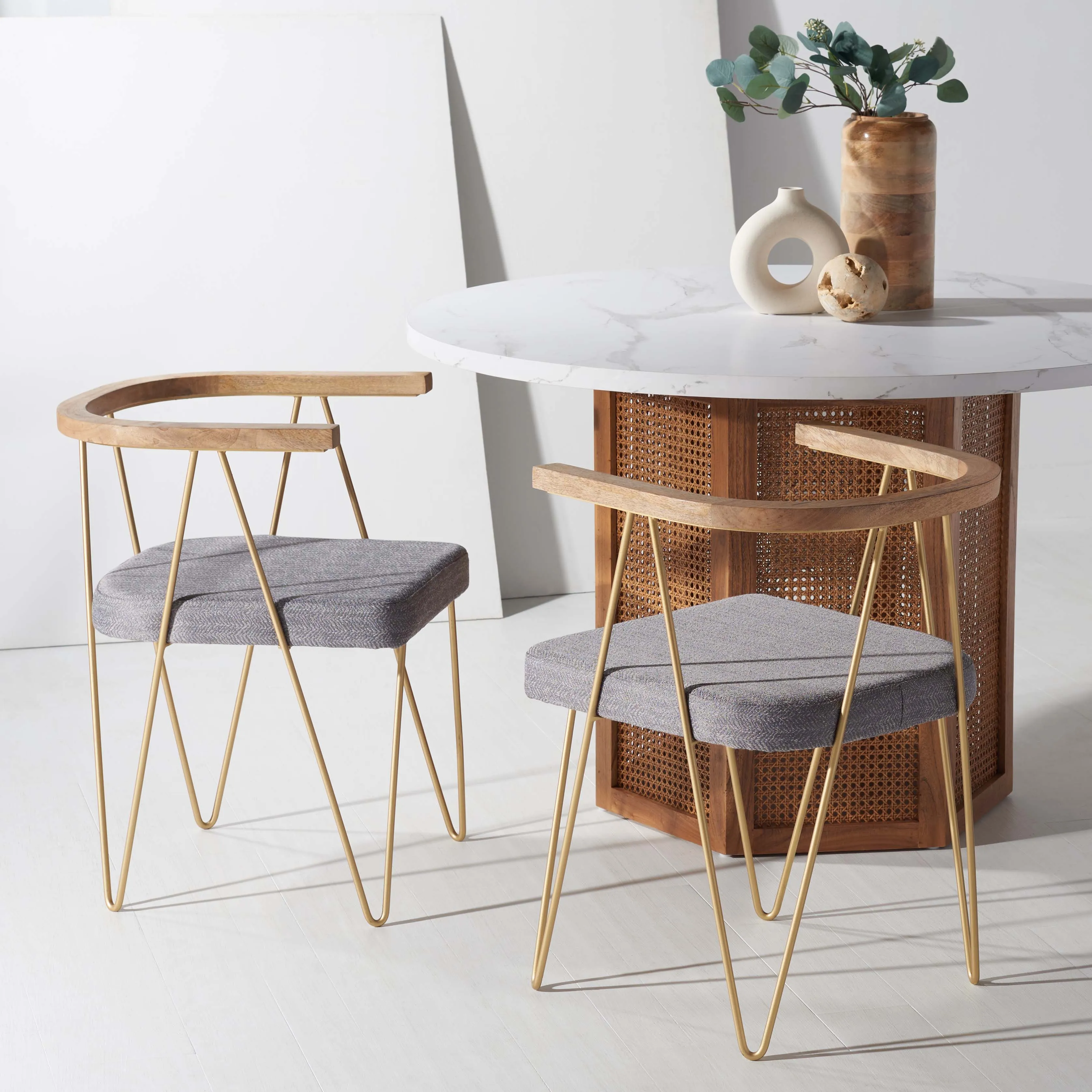 Safavieh Couture Krissy Hairpin Leg Dining Chair (Set of 2), SFV5736