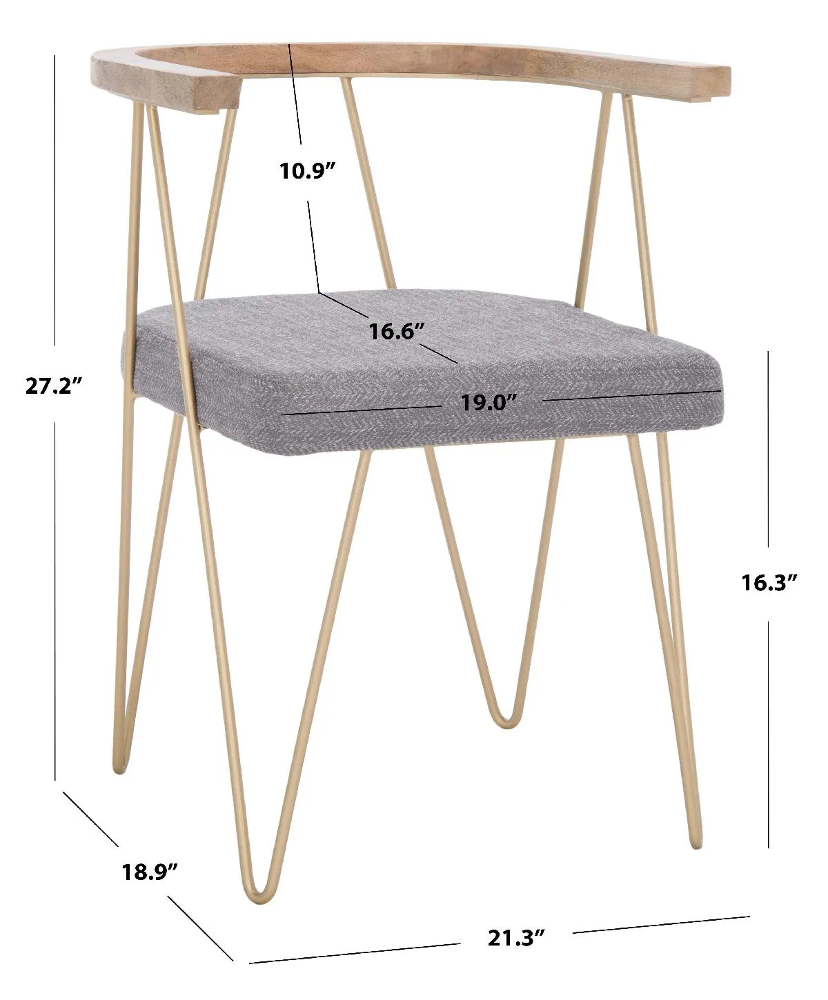 Safavieh Couture Krissy Hairpin Leg Dining Chair (Set of 2), SFV5736